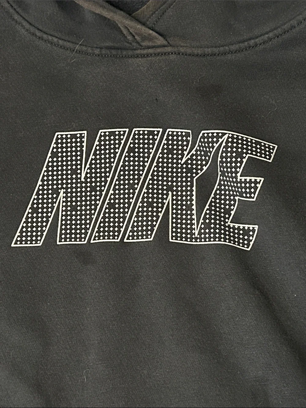 Nike Boys Large Black Pullover Hoodie with Perforated Logo